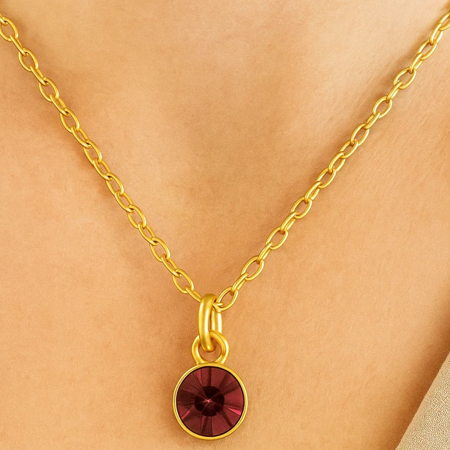 18K Gold Birthstone Necklace for Women