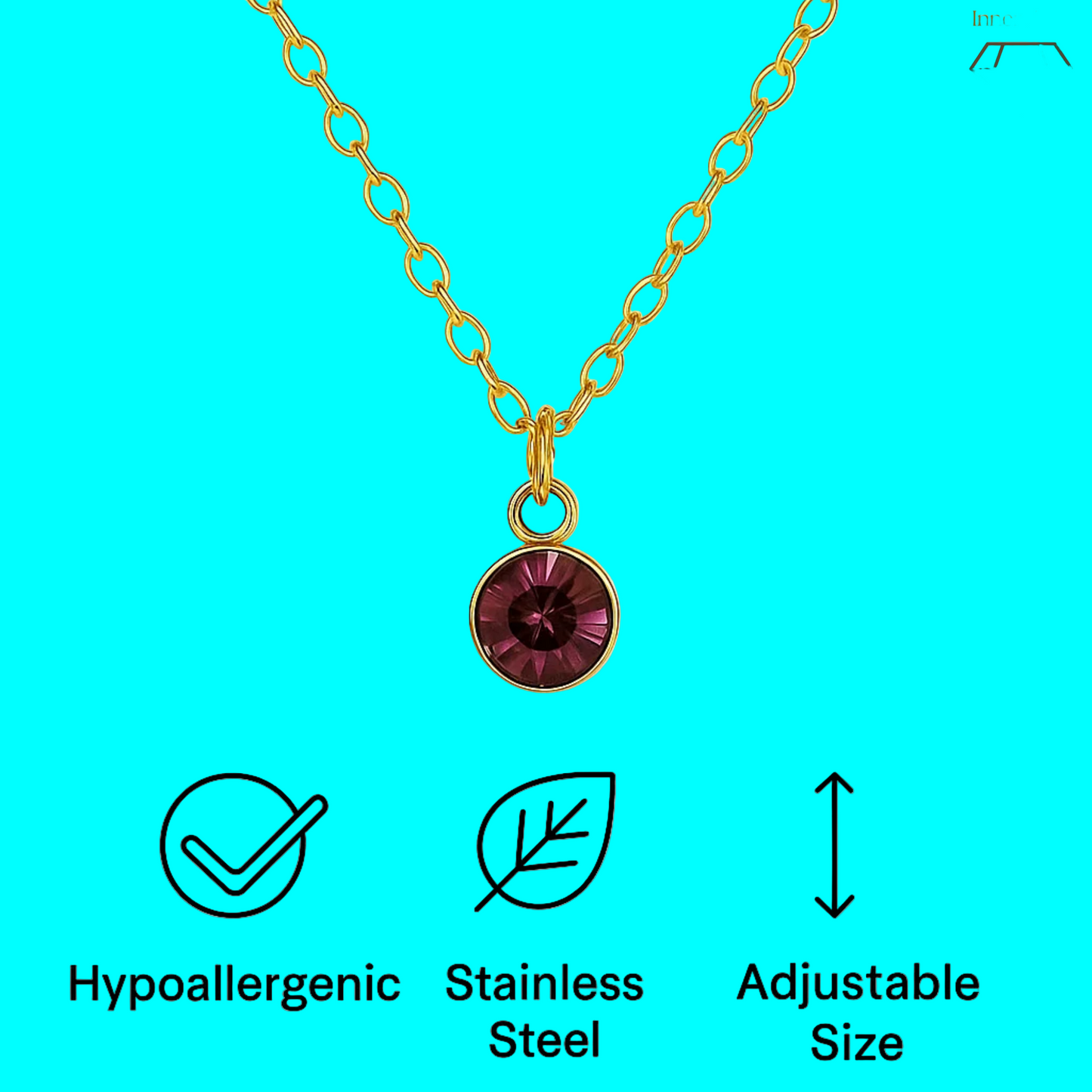 18K Gold Birthstone Necklace for Women