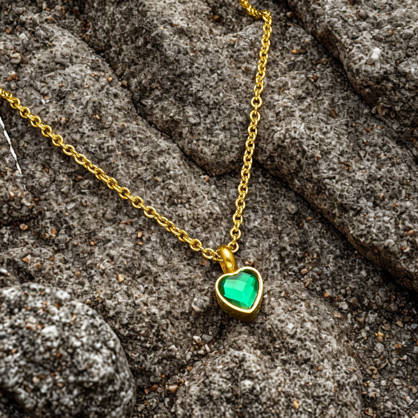 Heart Birthstone Memorial Necklace