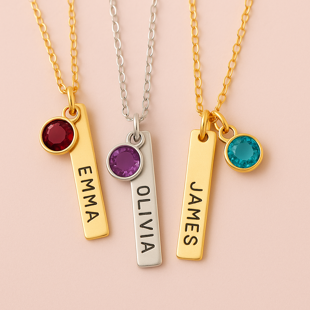 18K Gold Birthstone Necklace for Women