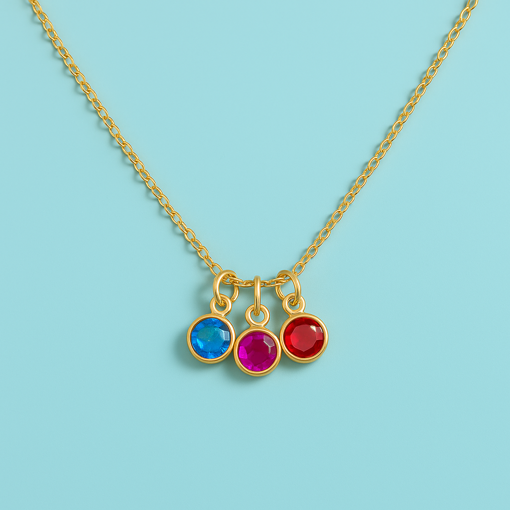 18K Gold Birthstone Necklace for Women