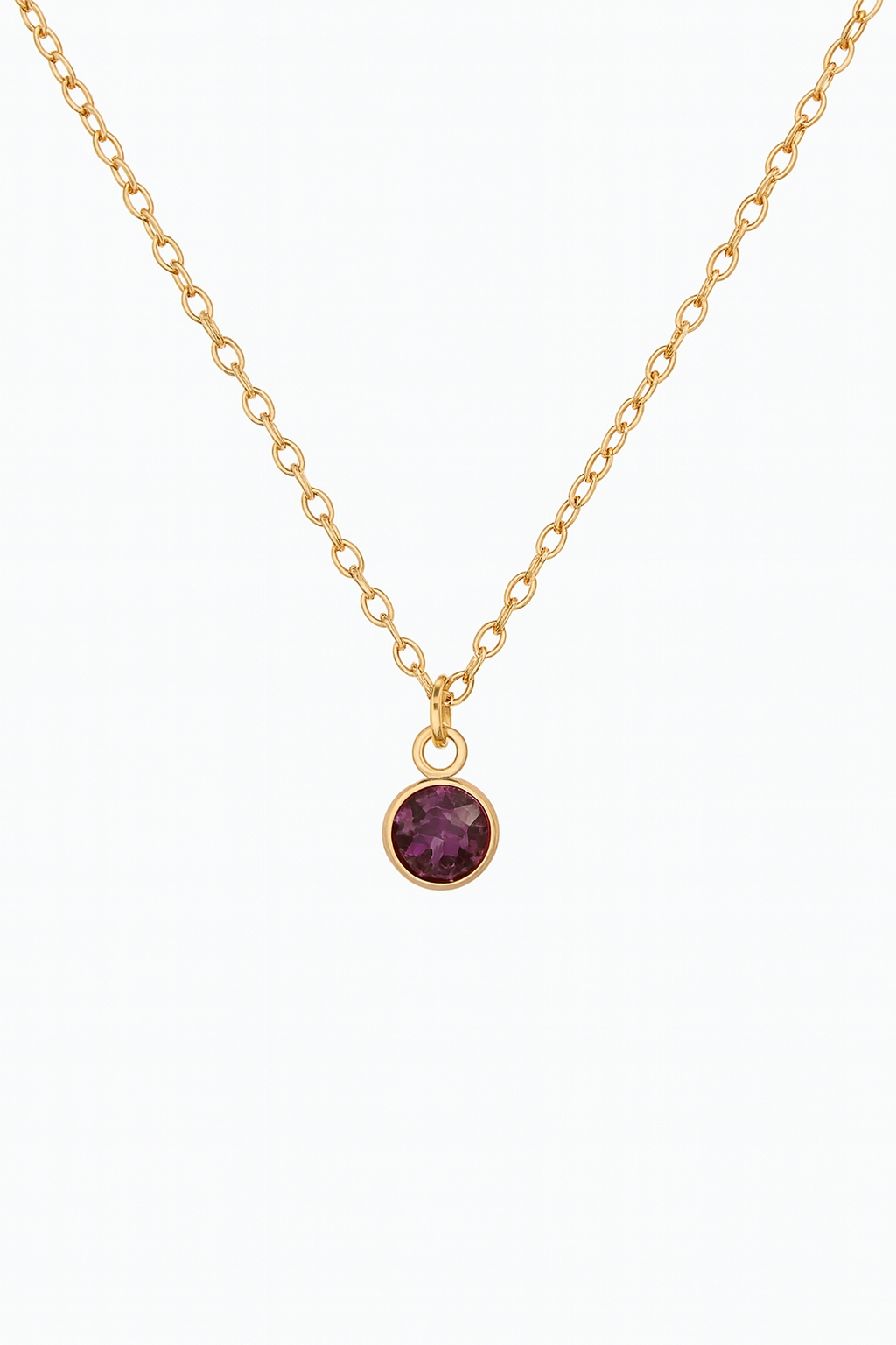 18K Gold Birthstone Necklace for Women
