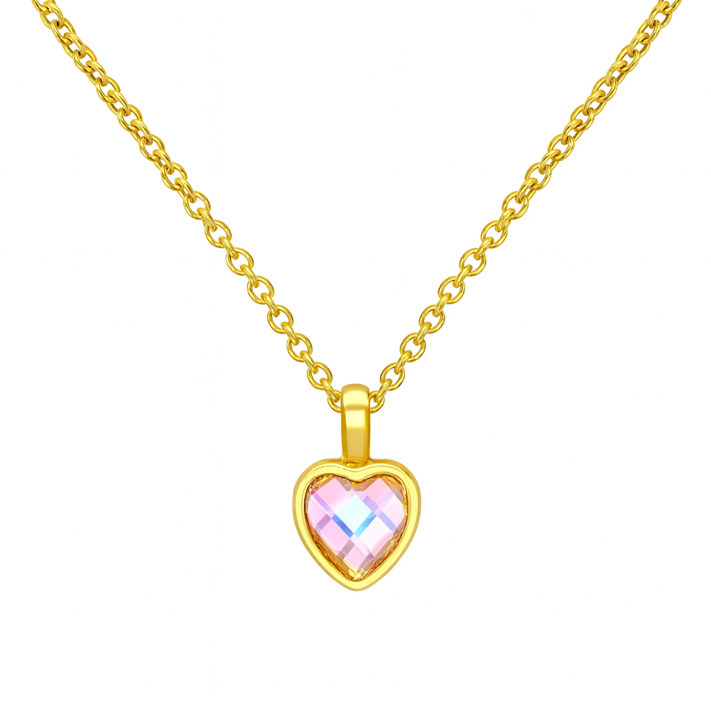 Heart Birthstone Memorial Necklace