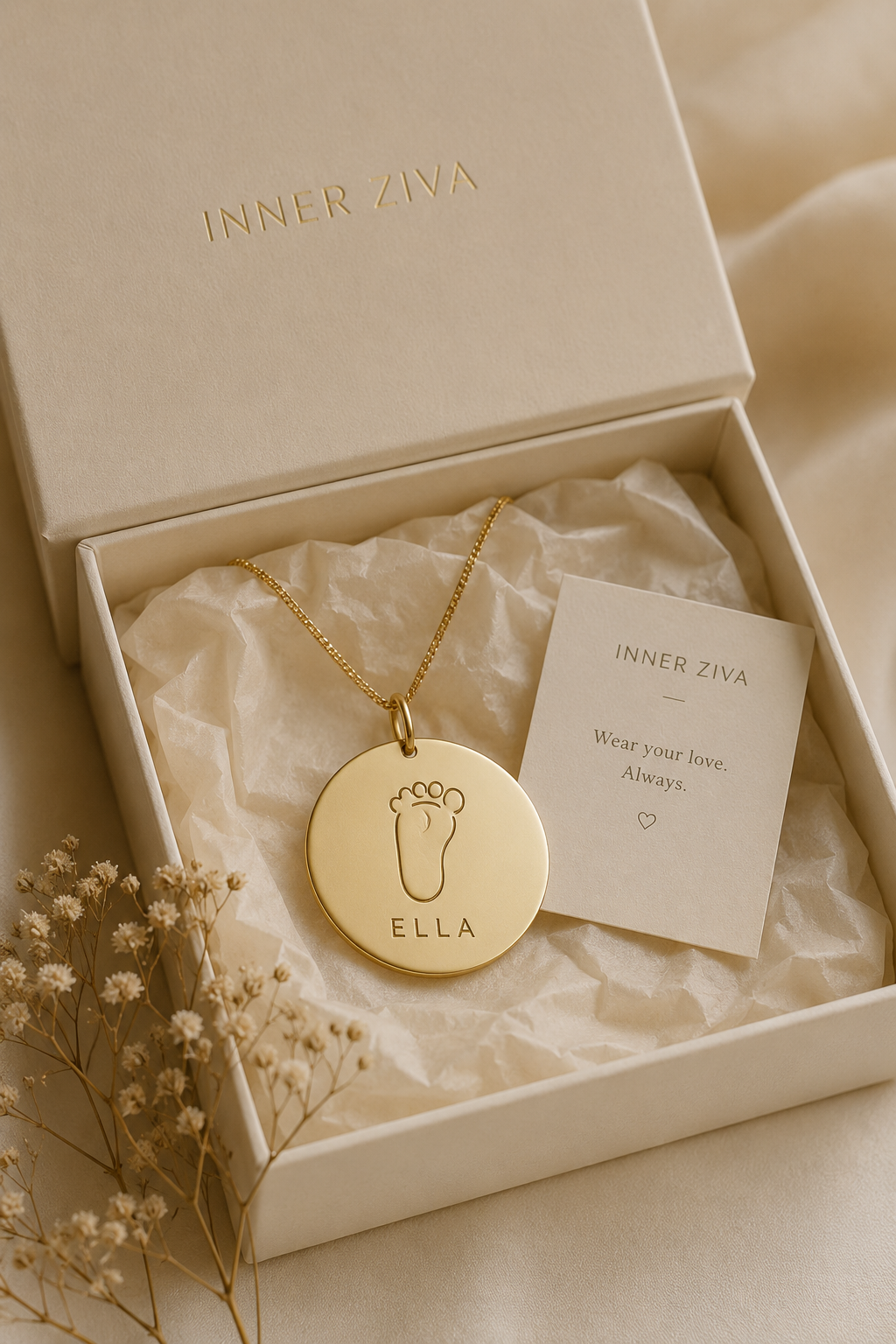Inner Ziva — Gold Baby Name Disc™