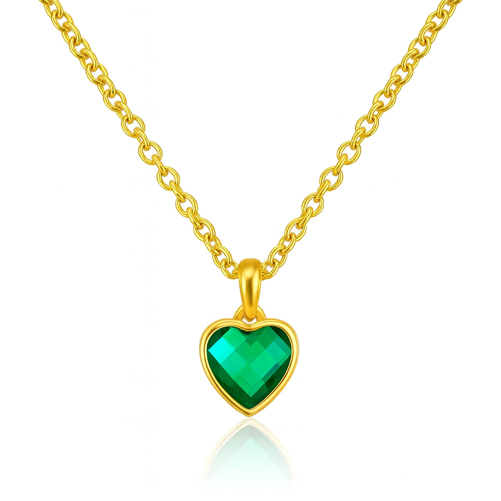 Heart Birthstone Memorial Necklace
