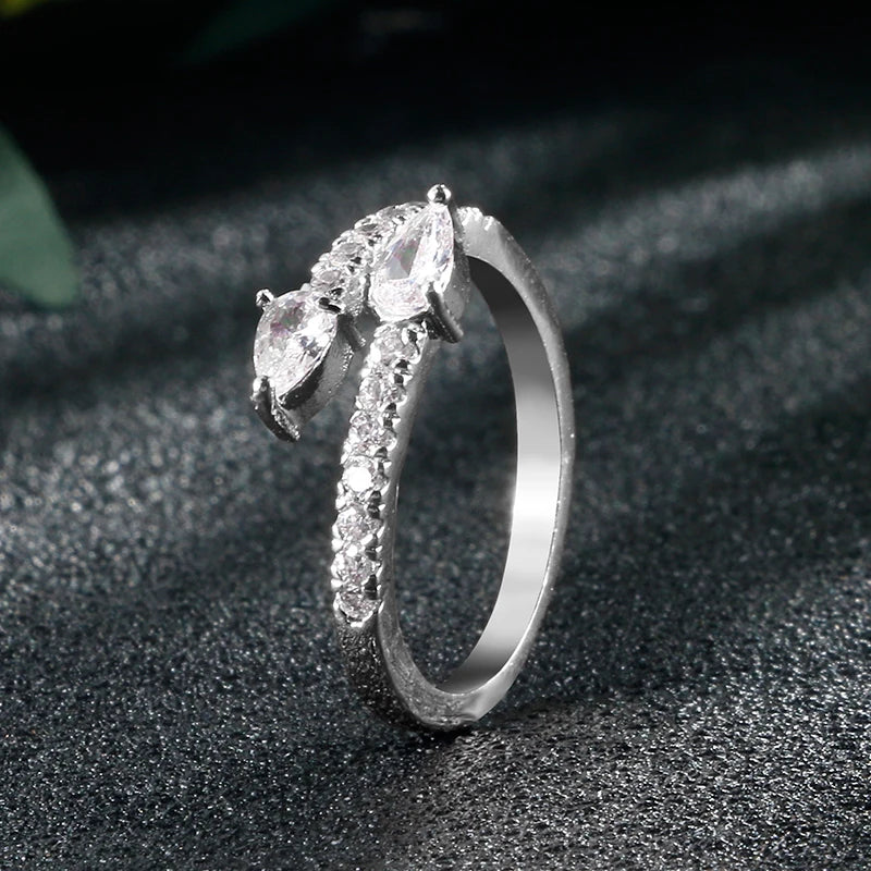 Zircon Studded Nail Wrap Ring