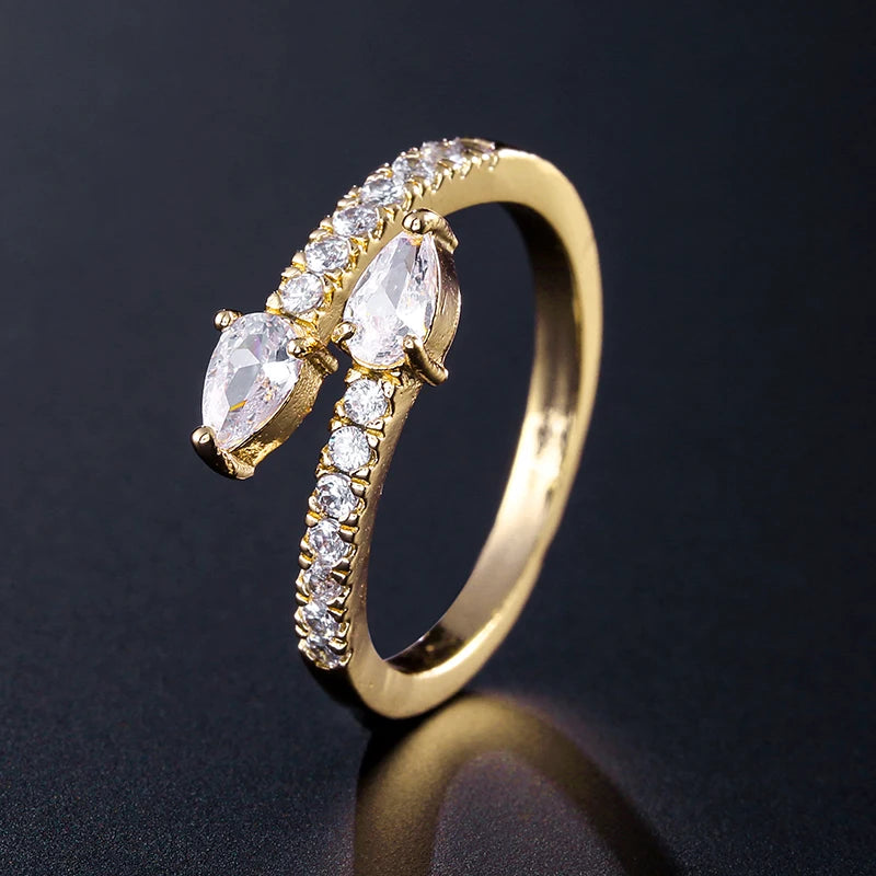 Zircon Studded Nail Wrap Ring