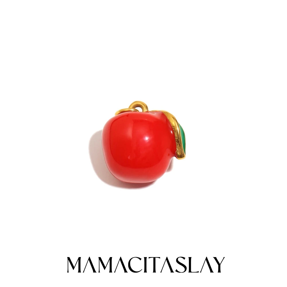 MamacitaSlay Stainless Steel Resin Tropical Fruit Charms Earrings Necklace Bracelet DIY Accessories Women's Waterproof Pendant