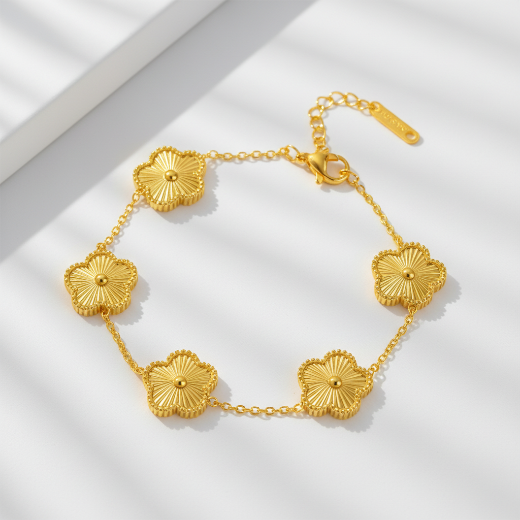 Golden Blooms Charm Bracelet