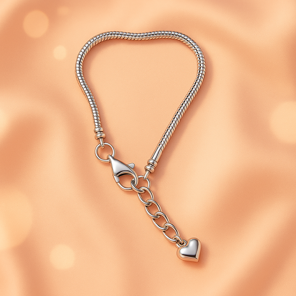 Luna Heart Sterling Silver Charm Bracelet