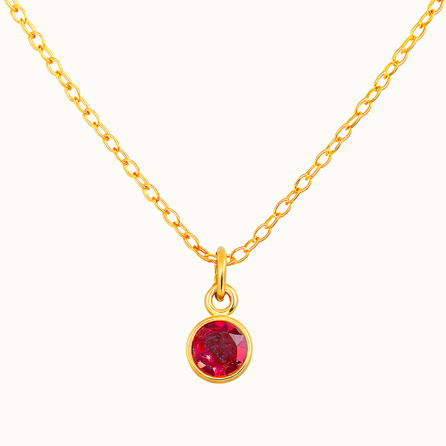18K Gold Birthstone Necklace for Women