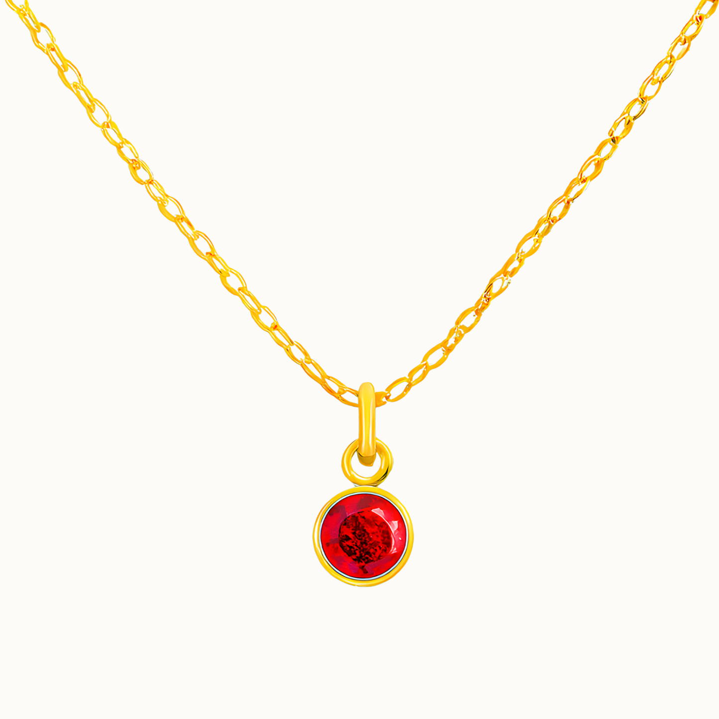 18K Gold Birthstone Necklace for Women