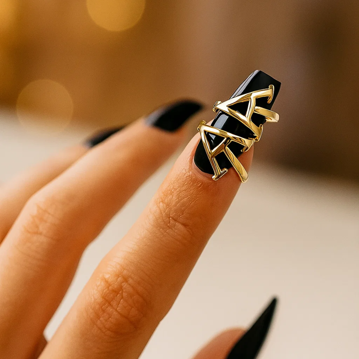 Golden Initial Charm Hoops