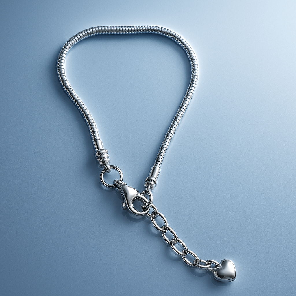 Luna Heart Sterling Silver Charm Bracelet