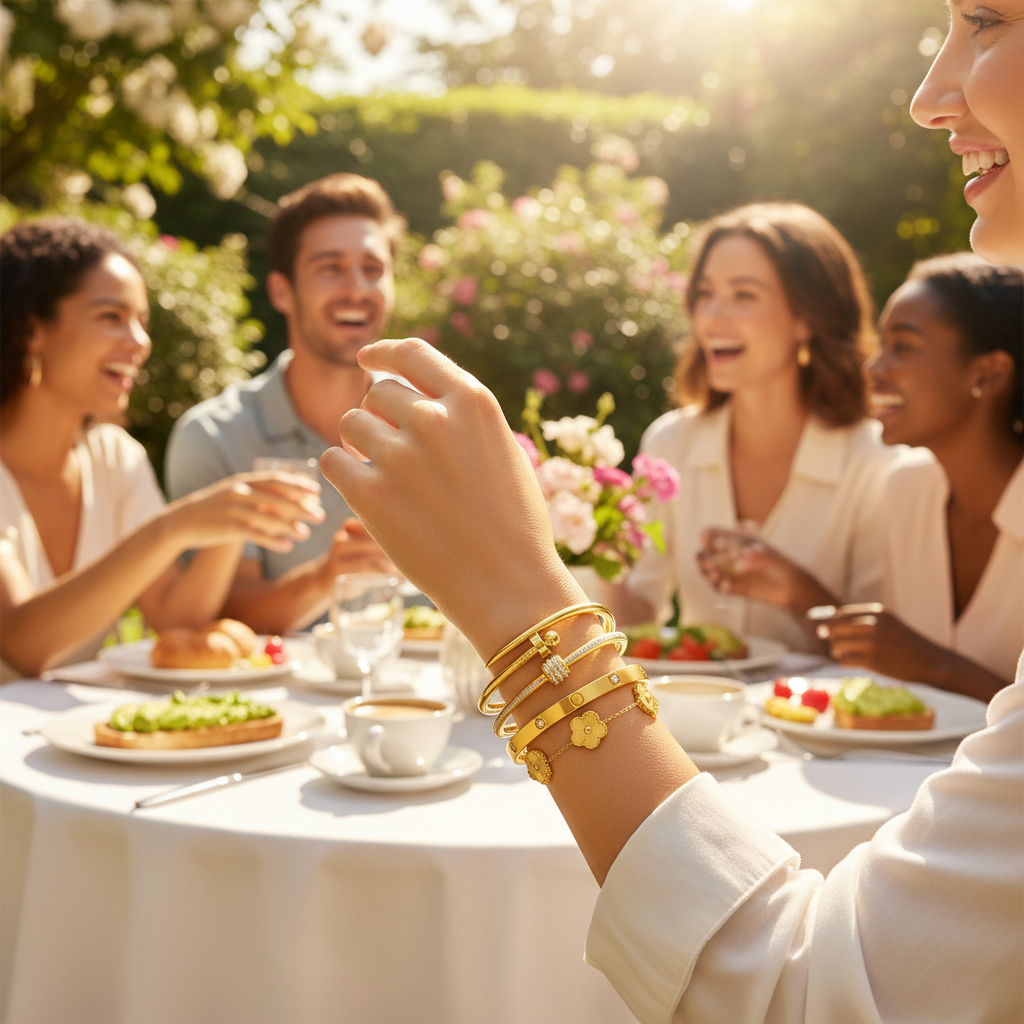 Elegant Gold Floral Bracelet