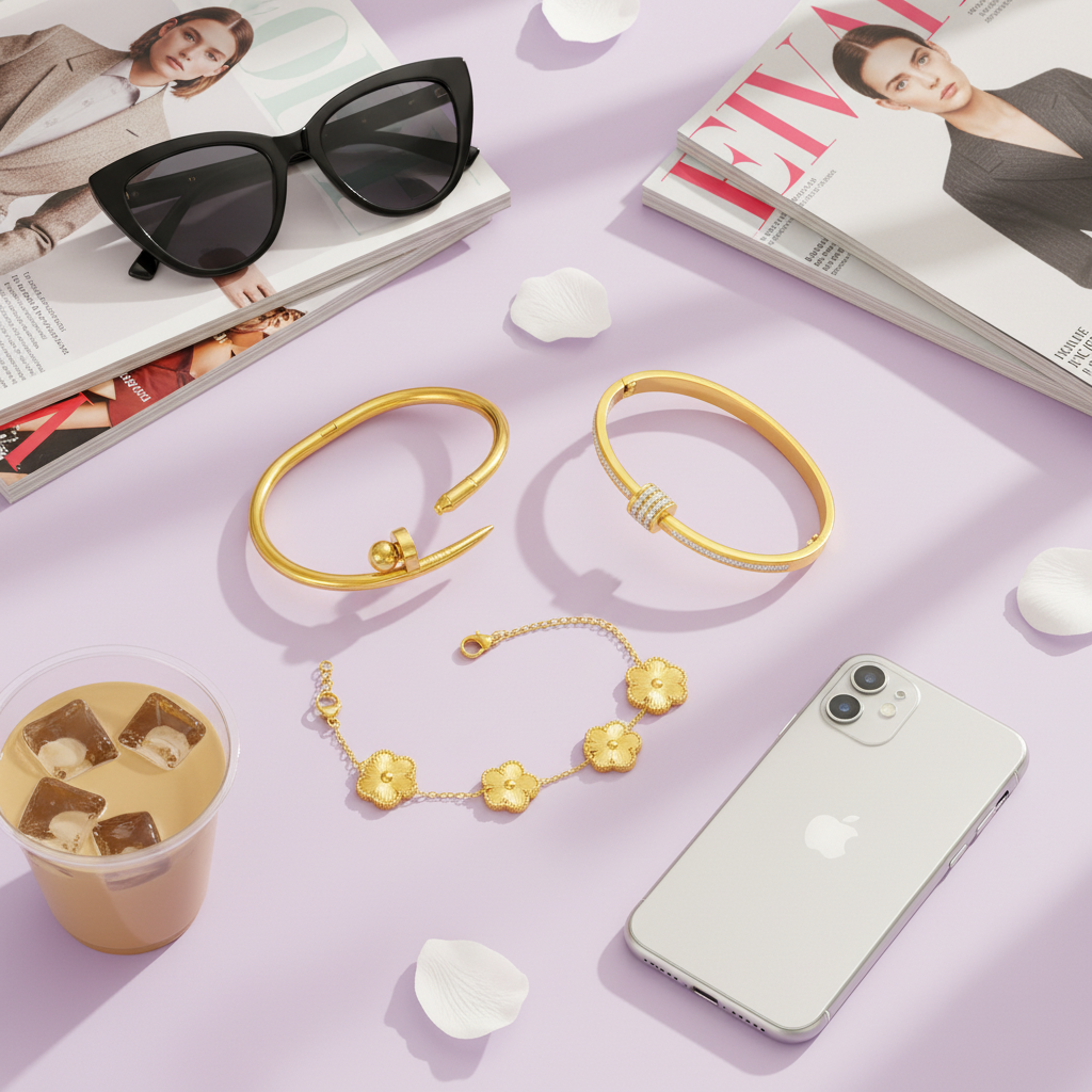 Elegant Gold Floral Bracelet