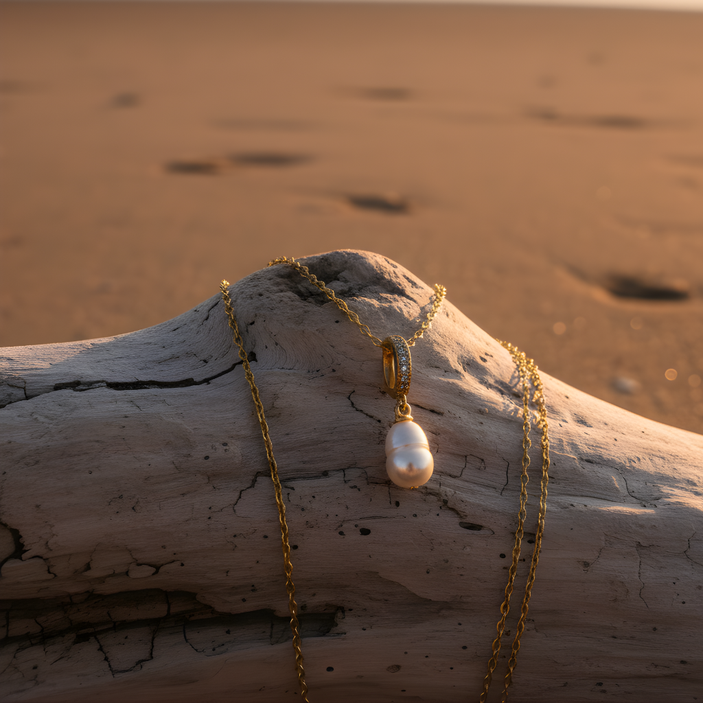 Pearl Charm Gold Necklace