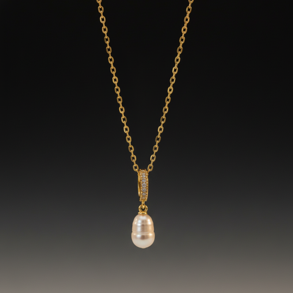 Pearl Charm Gold Necklace