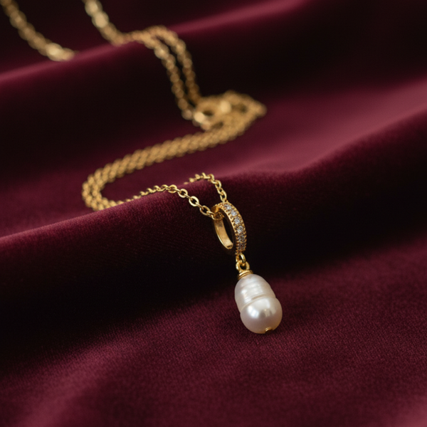 Pearl Charm Gold Necklace