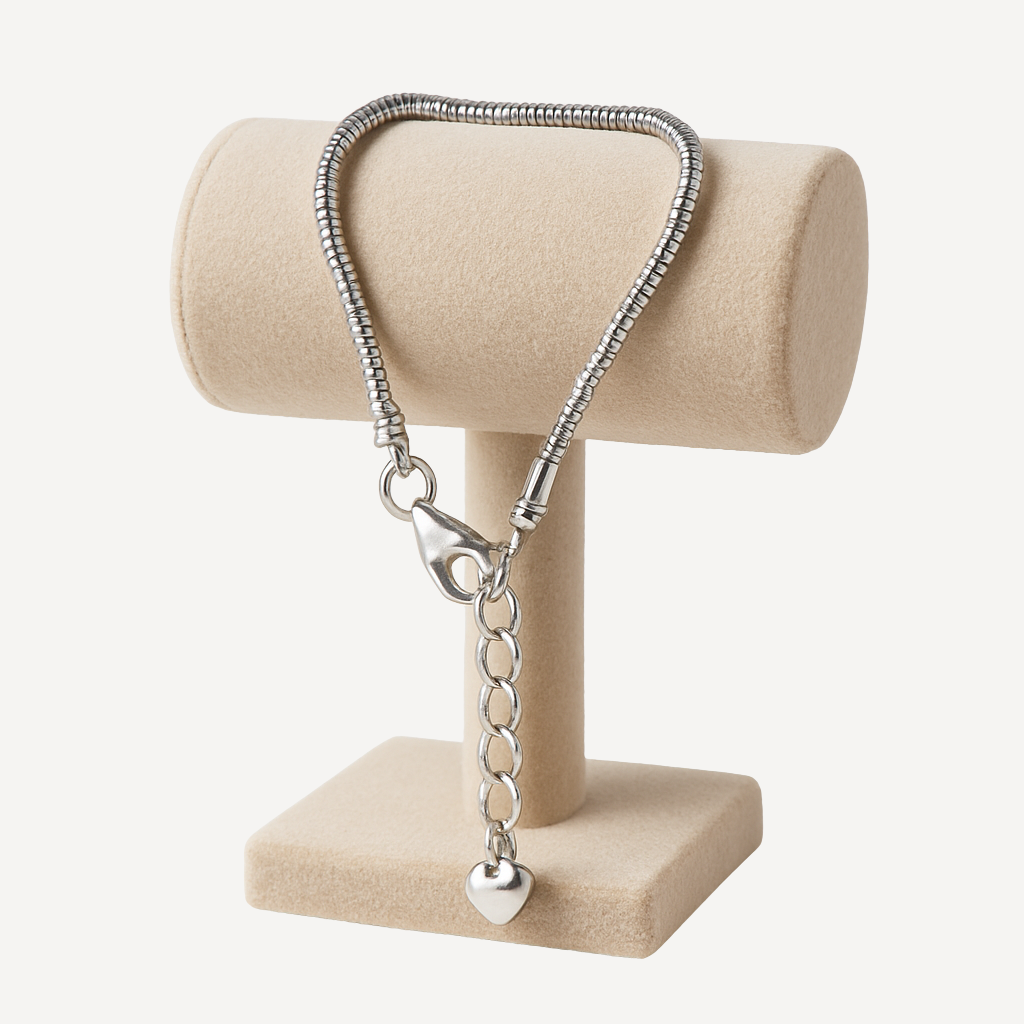 Luna Heart Sterling Silver Charm Bracelet