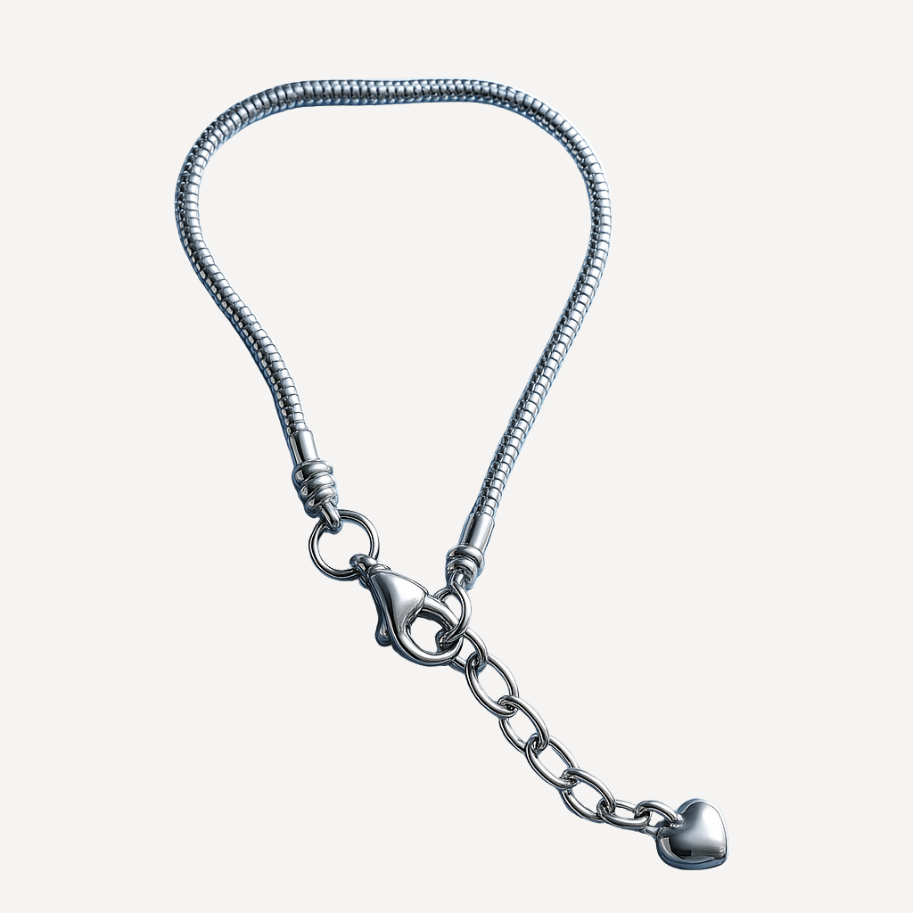 Luna Heart Sterling Silver Charm Bracelet