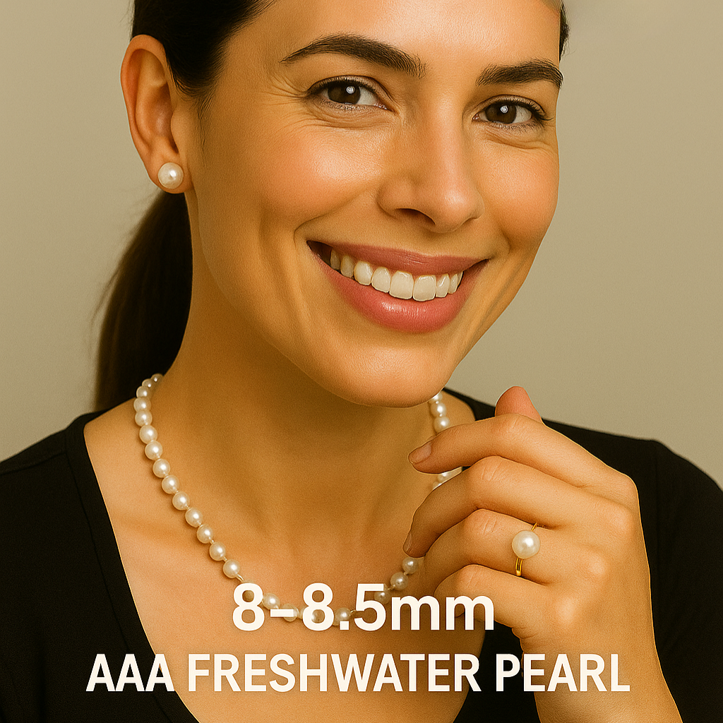 Natural Freshwater Pearl 14k Metal Stamped Gold Filled Stud Earrings – 8-8.5mm AAA Grade