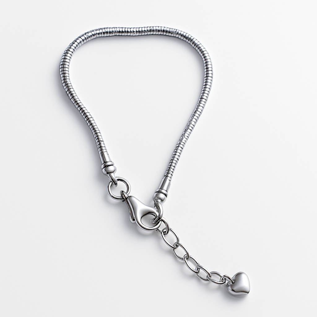 Luna Heart Sterling Silver Charm Bracelet