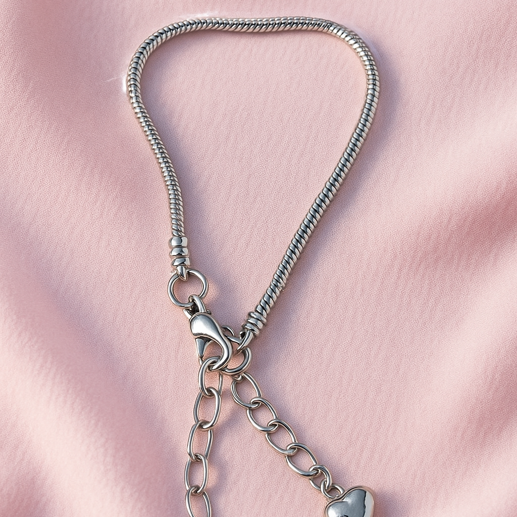 Luna Heart Sterling Silver Charm Bracelet