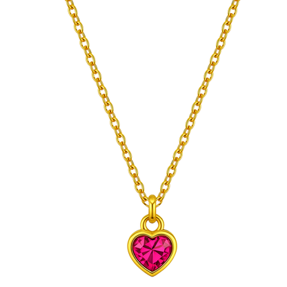Heart Birthstone Memorial Necklace
