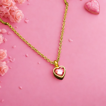 Heart Birthstone Memorial Necklace