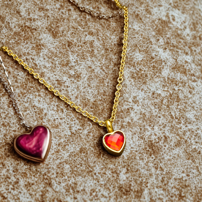 Heart Birthstone Memorial Necklace
