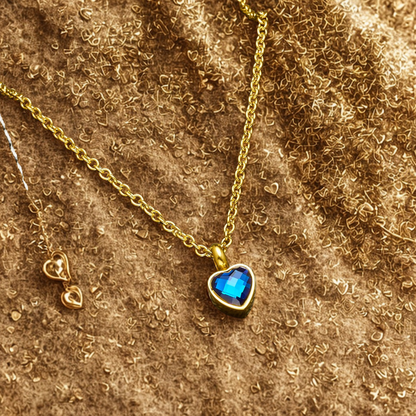 Heart Birthstone Memorial Necklace