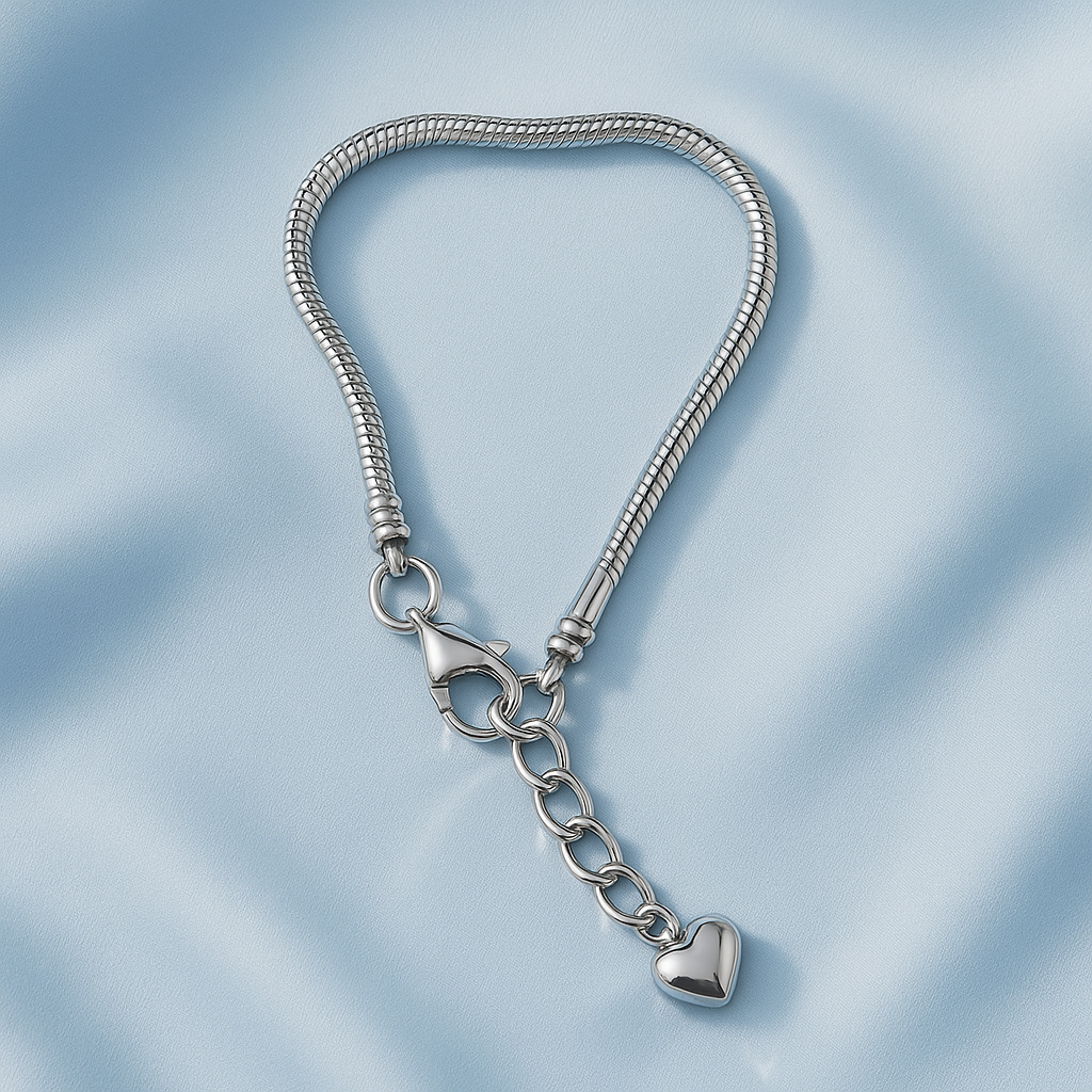 Luna Heart Sterling Silver Charm Bracelet