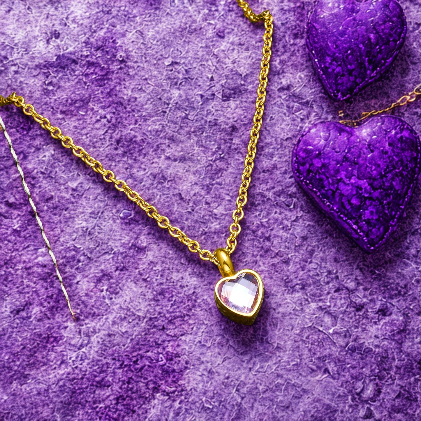 Heart Birthstone Memorial Necklace