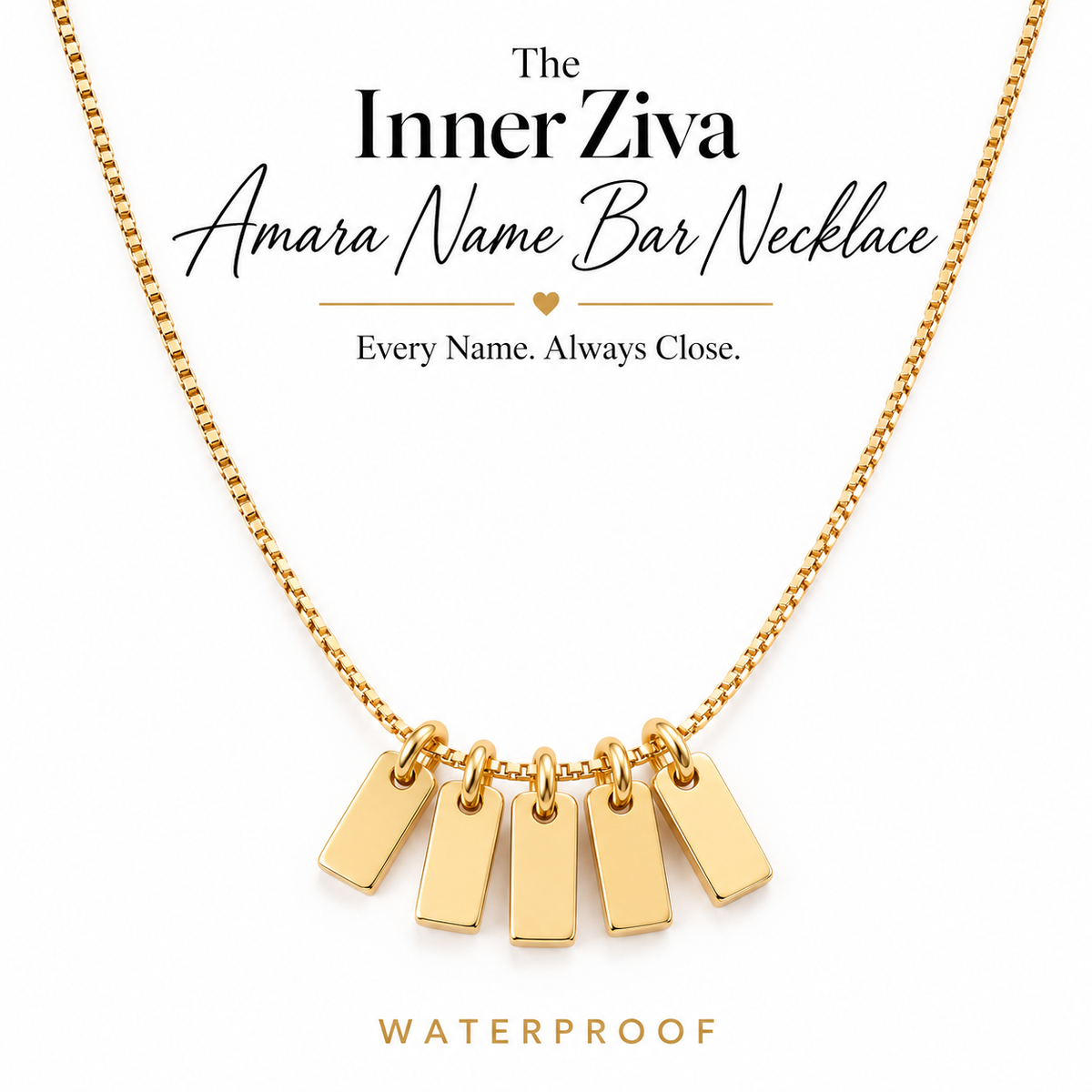 Inner Ziva Amara Personalized Initial Charm Necklace
