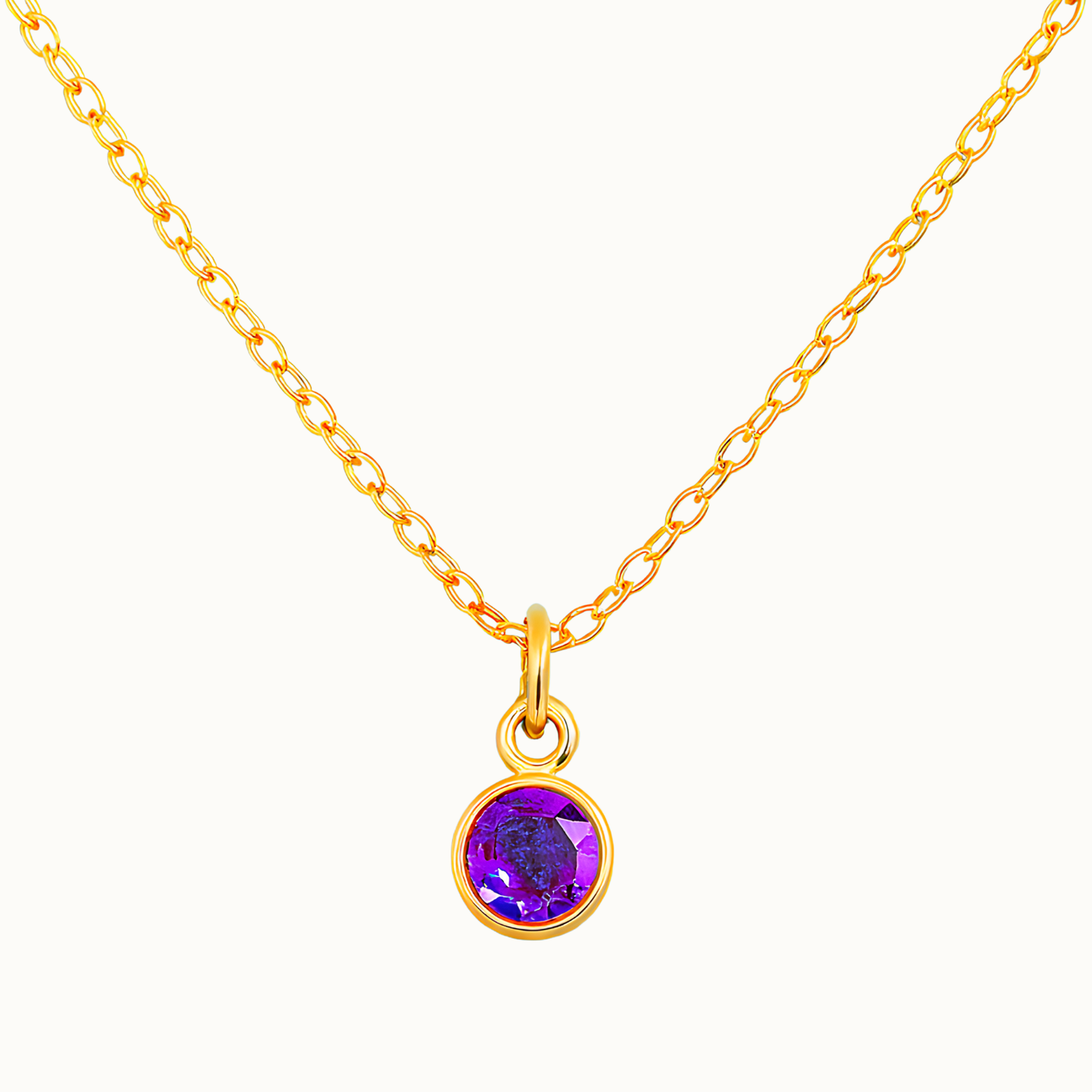 18K Gold Birthstone Necklace for Women