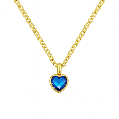Heart Birthstone Memorial Necklace