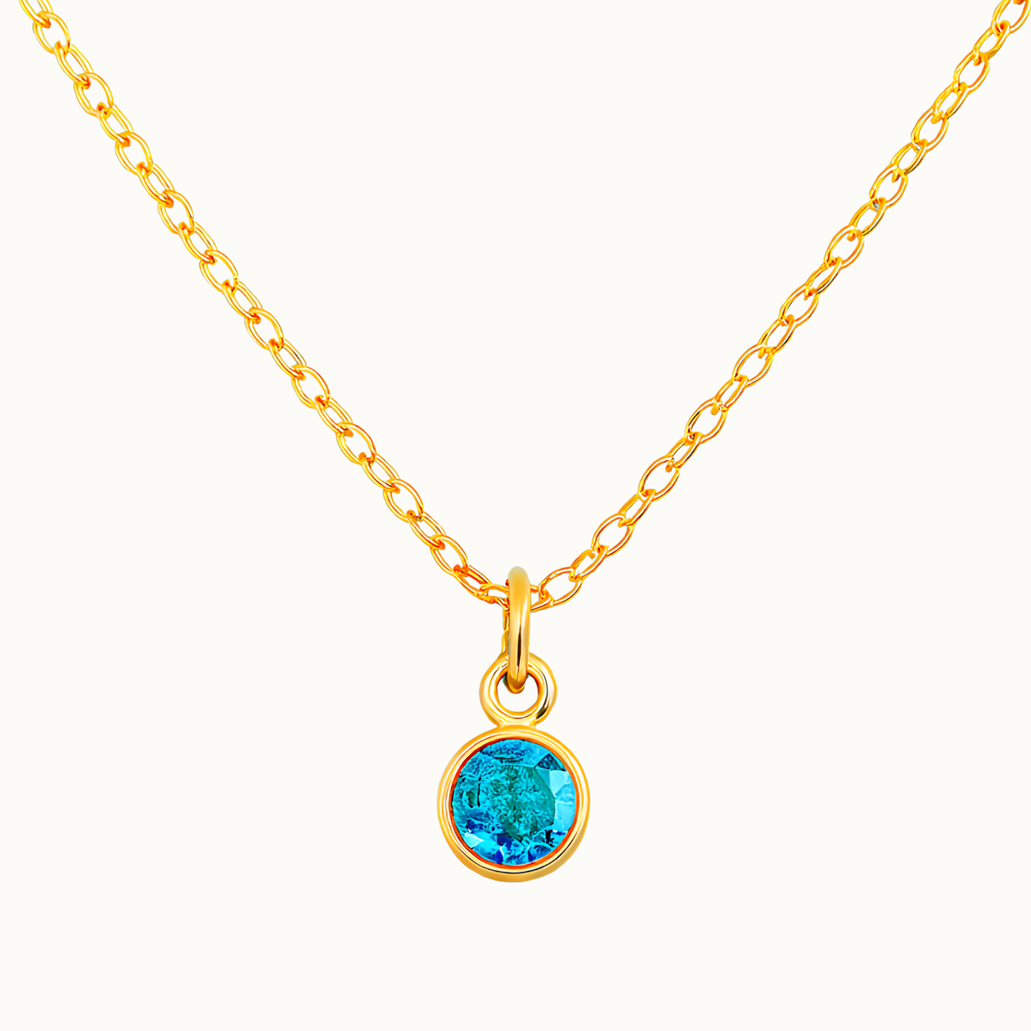 18K Gold Birthstone Necklace for Women