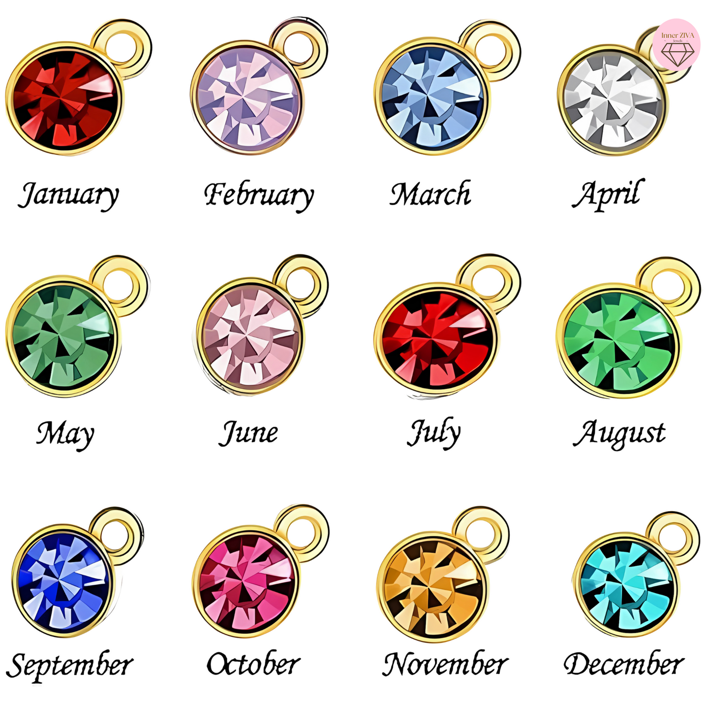 18K Gold Birthstone Necklace for Women