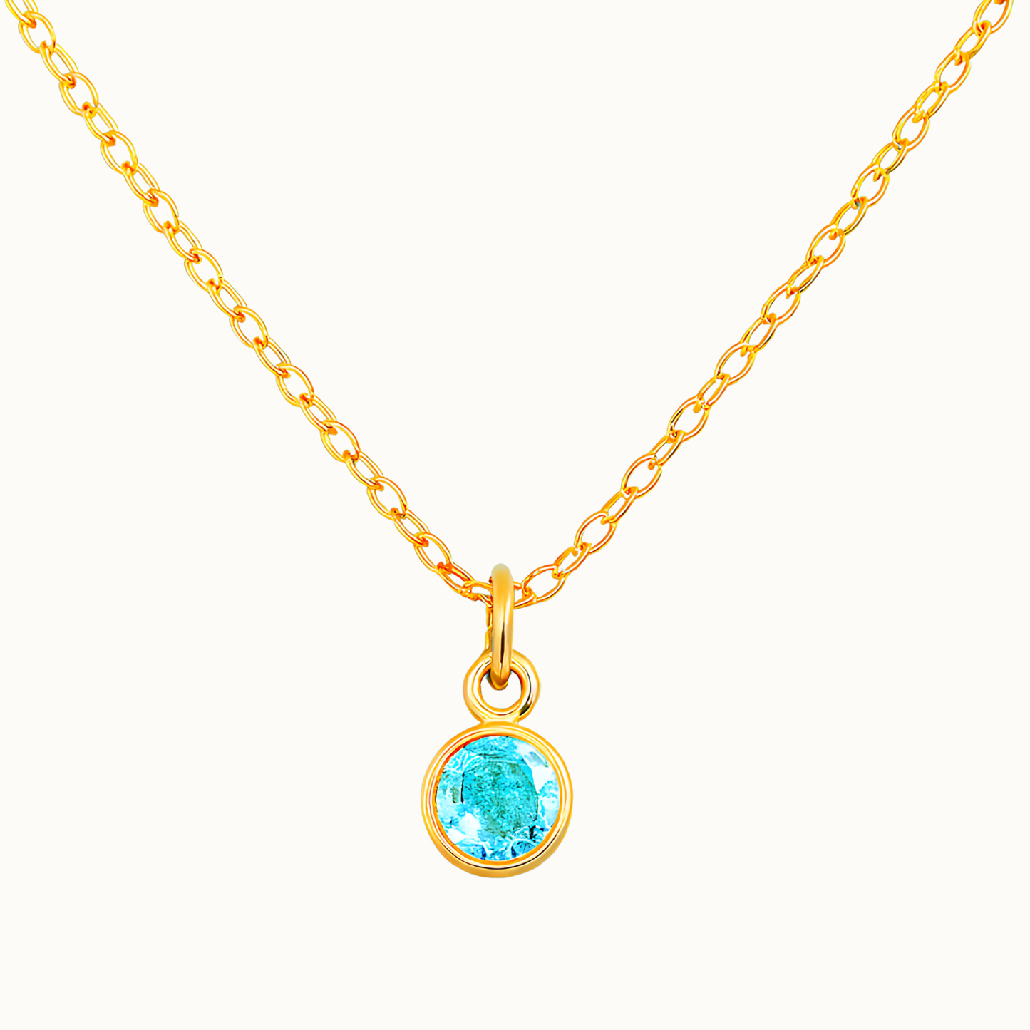 18K Gold Birthstone Necklace for Women