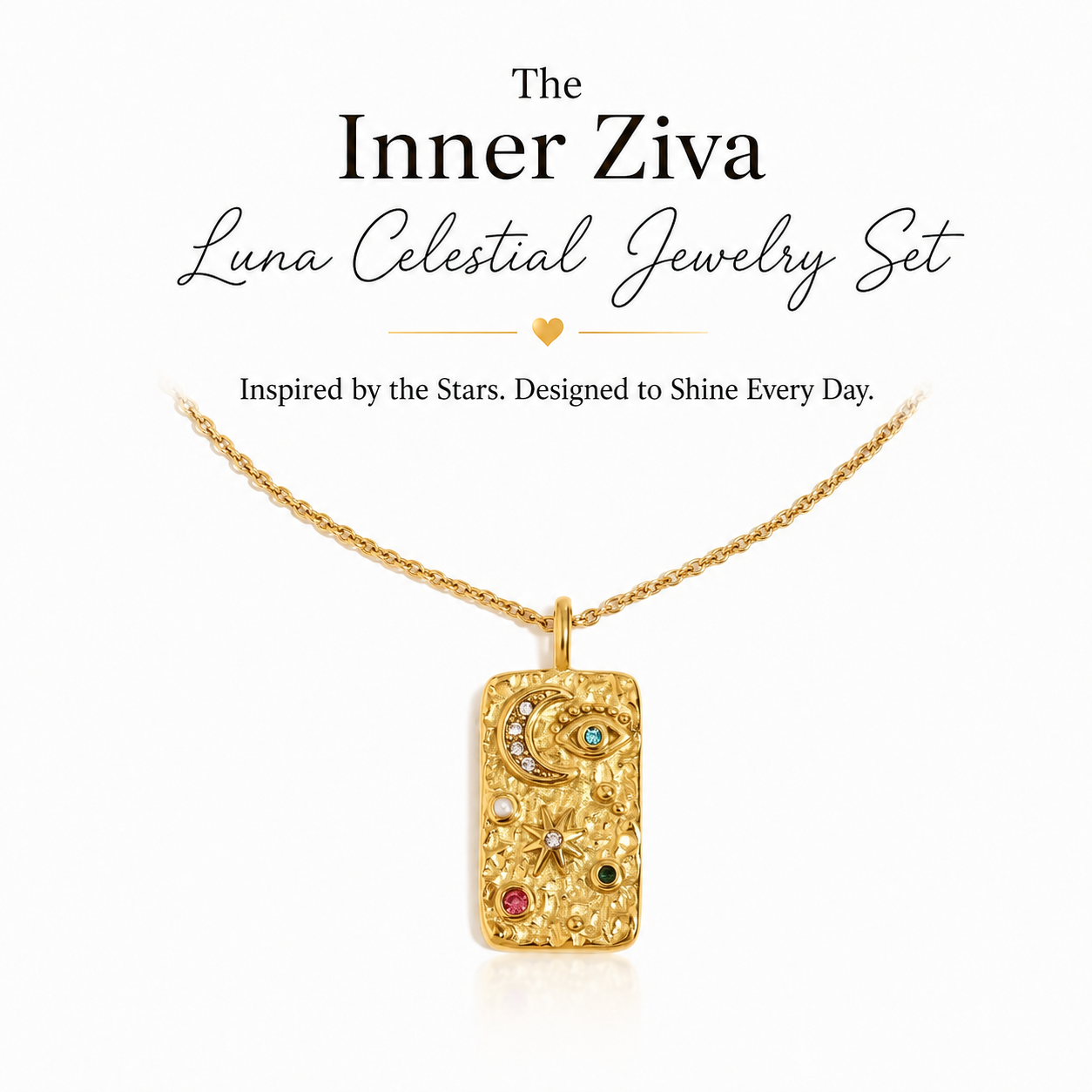 Inner Ziva Luna Waterproof Celestial Jewelry Set