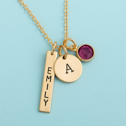 18K Gold Birthstone Necklace for Women