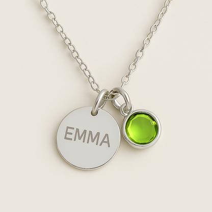 18K Gold Birthstone Necklace for Women