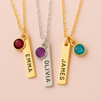 18K Gold Birthstone Necklace for Women
