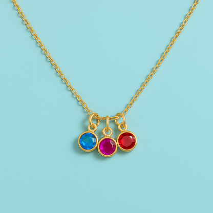 18K Gold Birthstone Necklace for Women