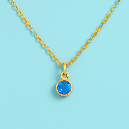 18K Gold Birthstone Necklace for Women
