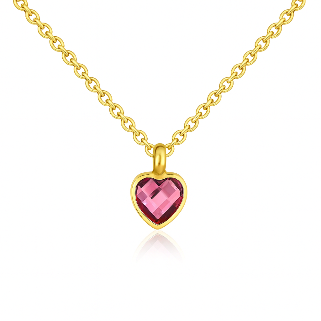 Heart Birthstone Memorial Necklace
