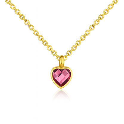 Heart Birthstone Memorial Necklace