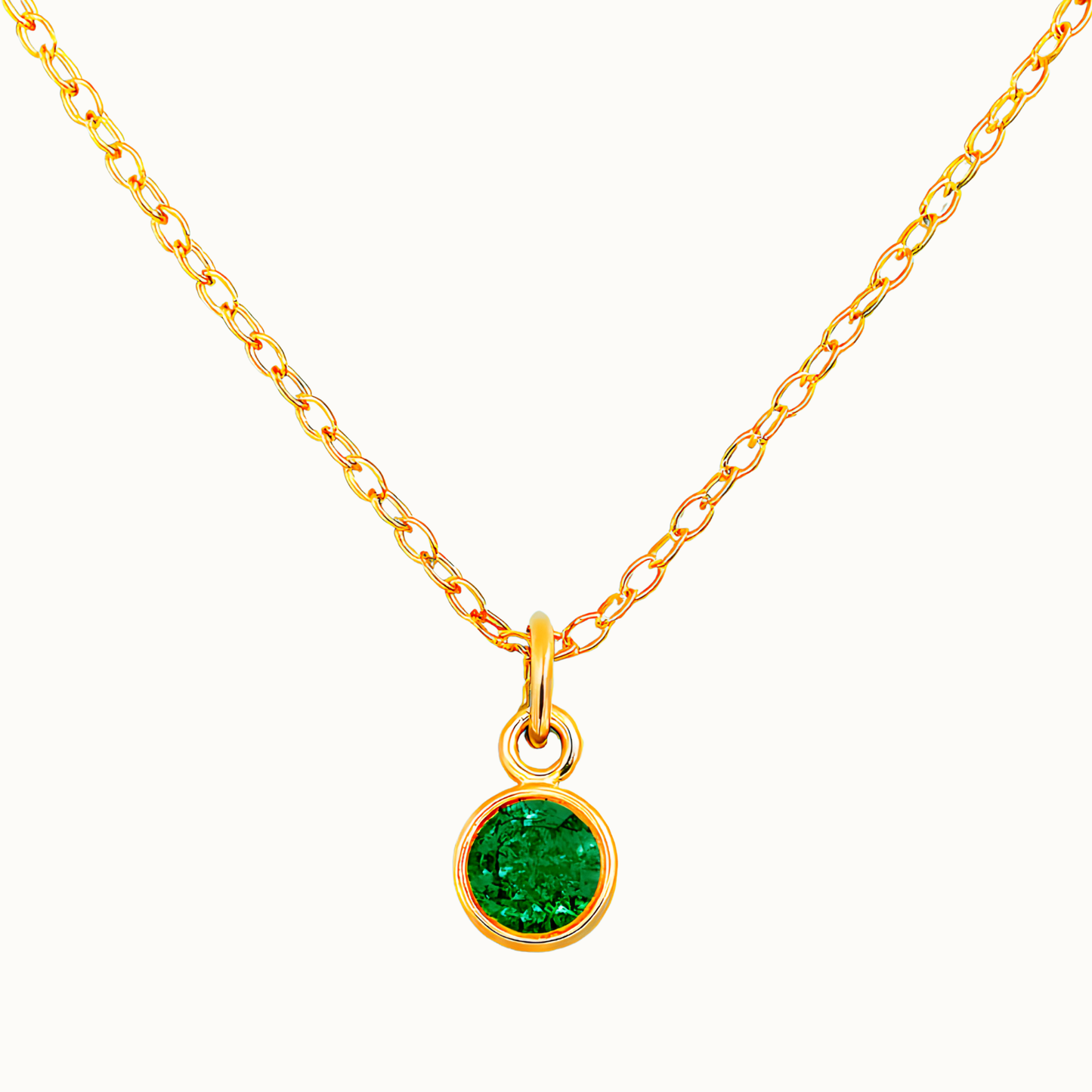 18K Gold Birthstone Necklace for Women
