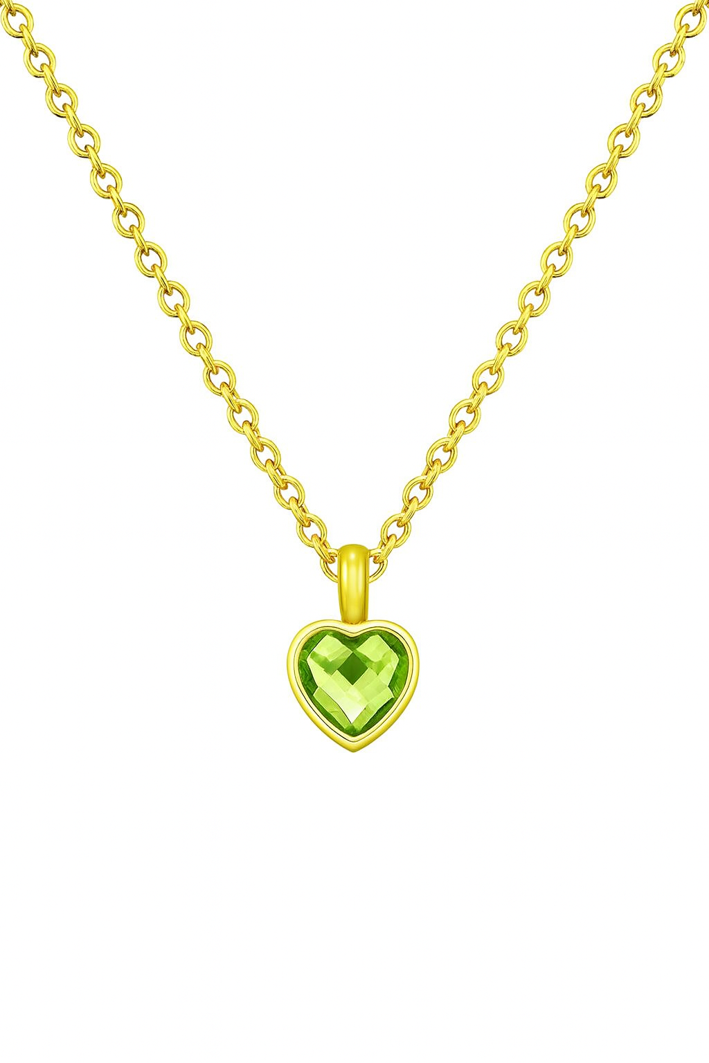 Heart Birthstone Memorial Necklace